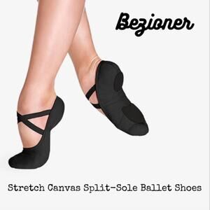 BEZIONER Womens "Bliss" Stretch Canvas Split-Sole Ballet Shoes size 10 --- NEW